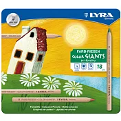 【德國LYRA】六角原木色鉛筆18色(鐵盒)