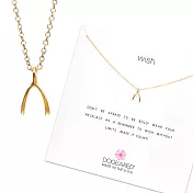 Dogeared 美國品牌Reminder祈願K金項鍊~超靈驗許願骨16吋  金