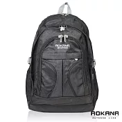 AOKANA奧卡納 輕量防潑水護脊紓壓機能後背包 (黑/黑) 68-044