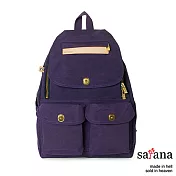 satana - 多功能拉鍊後背包 - 紫色
