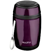 MoliFun魔力坊 不鏽鋼真空保鮮保溫燜燒食物罐550ml-時尚紫