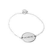 【Anna Lou OF LONDON】倫敦品牌 Inspirational Disc 優雅字墜 ACHIEVE 手鍊~亮銀