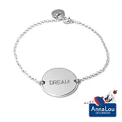 【Anna Lou OF LONDON】倫敦品牌 Inspirational Disc 優雅字墜 DREAM 手鍊~亮銀