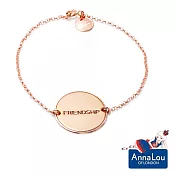 【Anna Lou OF LONDON】倫敦品牌 Inspirational Disc 優雅字墜 FRIENDSHIP 手鍊~玫瑰金