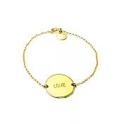 【Anna Lou OF LONDON】倫敦品牌 Inspirational Disc 優雅字墜 LOVE 手鍊~亮金