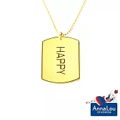 【Anna Lou OF LONDON】倫敦品牌 Inspirational Tag 優雅字墜 HAPPY 項鍊~亮金
