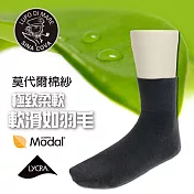 【老船長】莫代爾寬口無痕棉襪-6雙入中性尺寸                              黑色