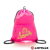 AIRWALK - 輕便束口袋 無拘無束 自由出走輕便束口後背包-黃字粉