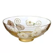 Madiggan手工彩繪玻璃玫瑰蠟燭開運碗- 金黃色