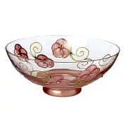 Madiggan手工彩繪玻璃玫瑰蠟燭開運碗- 粉紅色