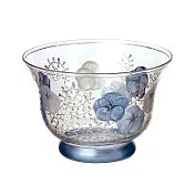 Madiggan手工彩繪玻璃鬱金香蠟燭漂浮碗- 寶藍色