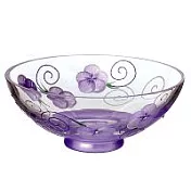 Madiggan手工彩繪玻璃玫瑰蠟燭開運碗- 紫色