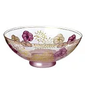 Madiggan手工彩繪玻璃鬱金香蠟燭開運碗- 紫紅色