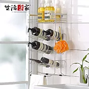 【生活採家】臺灣製304不鏽鋼浴室掛放二用收納架#27003