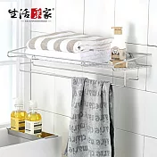 【生活採家】臺灣製304不鏽鋼浴室寬型衣物收納架#27001