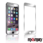 【Mgman】iPhone6 Plus(5.5吋)0.33mm 9H 彩色滿版濺鍍玻璃保護貼銀色