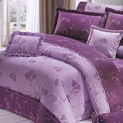 【法式寢飾花季】典雅風情-雙人純棉七件式床罩組(奢華風尚#3106)尊爵紫