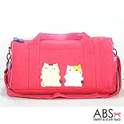 ABS貝斯貓 好朋友貓咪拼布 短期旅程行李袋 (甜心粉) 88-130