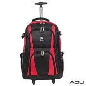 AOU微笑旅行 輕量經典款 可收納筆電 拉桿式雙肩後背包 (紅) 26-001