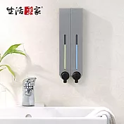 【生活採家】幸福手感典藏霧銀500ml雙孔手壓式給皂機#47010