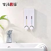 【生活採家】幸福手感經典白250ml雙孔手壓式給皂機#47058