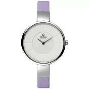 OBAKU 采麗時刻時尚腕錶-銀框x紫帶