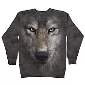 【摩達客】美國進口The Mountain 狼臉  厚棉休閒運動衫 M 狼臉