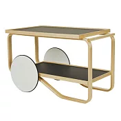 Artek Tea Trolley 901 雙層白輪茶几（黑）