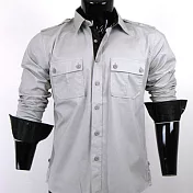 『摩達客』美國進口【Born Sinners】 401K時尚淡灰長袖襯衫A-M