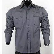 『摩達客』美國進口【Born Sinners】 SP風尚銀灰長袖設計襯衫A-M