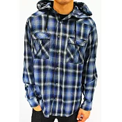『摩達客』美國進口【Silver Star】 藍格紋襯衫式連帽外套A-M