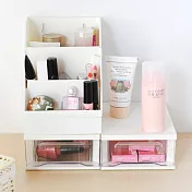 【nicegoods 好東西】好學文具收納組合B (抽屜收納盒2入+大桌上盒1入+小桌上盒1入)白