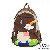 ABS貝斯貓 Rainbow＆Cat 拼布雙肩後背包 (咖啡) 88-169