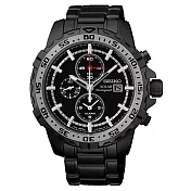 SEIKO 隨心掌握旋轉三眼時尚腕錶-鐵灰