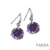 【TiMISA】純鈦耳環一對 花妍朵朵(四色) 神秘紫