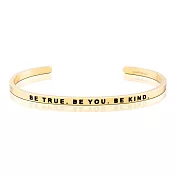 MANTRABAND 美國悄悄話手環 Be True Be You Be Kind 真誠真我善良 金色