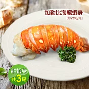 【優鮮配】蔚藍海-加勒比海8盎司龍蝦身3隻(220g±10%/隻)免運組
