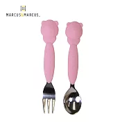 【MARCUS＆MARCUS】動物樂園不鏽鋼叉匙餐具組-粉紅豬