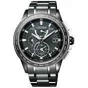 CITIZEN Eco-Drive 迷霧恆星鈦金屬電波計時腕錶-深灰