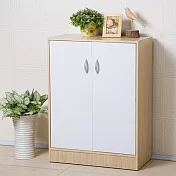 《Homelike》簡約二門收納鞋櫃-楓木/白