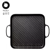 【盛榮堂】南部鐵器-斜紋燒烤鑄鐵鍋雙耳鑄鐵盤27cm(日本製)