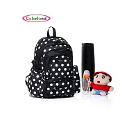 【Mamae】BP045 時尚小花多功能大容量媽媽包 機能型+減壓媽咪背包黑色圓點