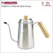 Tiamo 1403B 木柄細口壺 1.2L (砂光) HA1657ST