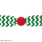 EMI❤JAY 美國知名手工髮飾手環 Crystal Beads - GREEN/WHITE CHEVRON WITH RUBY