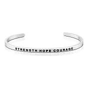 MANTRABAND 美國悄悄話手環 STRENGTH HOPE COURAGE 力量希望勇氣 銀色