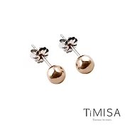 【TiMISA】極簡真我(5mm)雙色純鈦耳針一對 玫瑰金