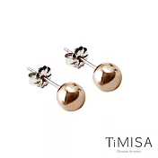 【TiMISA】純鈦耳針一對 極簡真我(6mm)雙色  玫瑰金