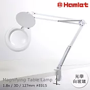 職務再設計推薦輔助工具【Hamlet 哈姆雷特】3D/127mm 工作用薄型LED護眼檯燈放大鏡 桌夾式【E015】