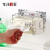 【生活採家】樂貼系列臺灣製304不鏽鋼廚房用抽取式面紙架(金)#27205