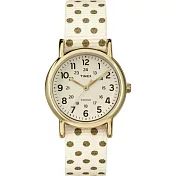 【TIMEX 】天美時經典復刻冷光Weekender系列帆布腕錶 (米色面/圓點 TXT2P65400)